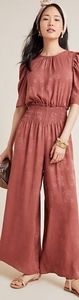 Anthropologie Castille Jacquard Wide-Leg Jumpsuit